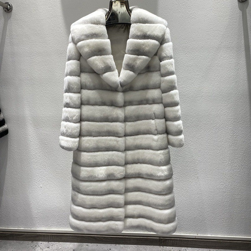 Minimalistische und vielseitige Pelzjacke mit Stehkragen für Damen