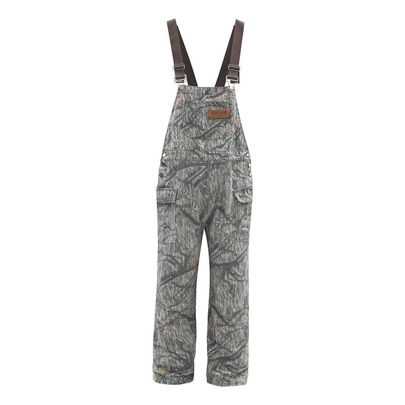 American Retro Branch Deciduous Camouflage Suspender Pants Men And Women