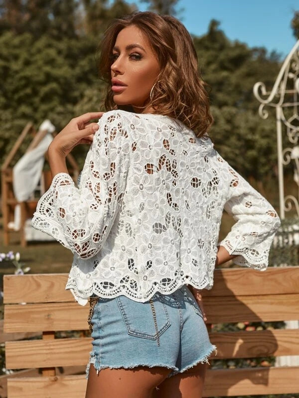 Summer Lace Crochet Cardigan Jacket