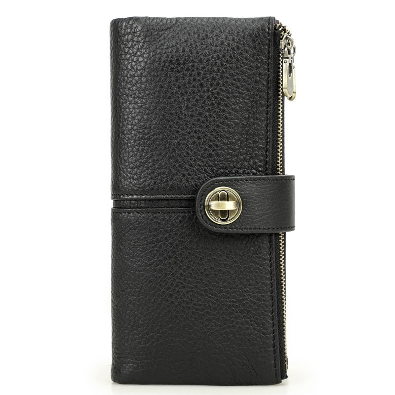 Long Buckle Cowhide Wallet