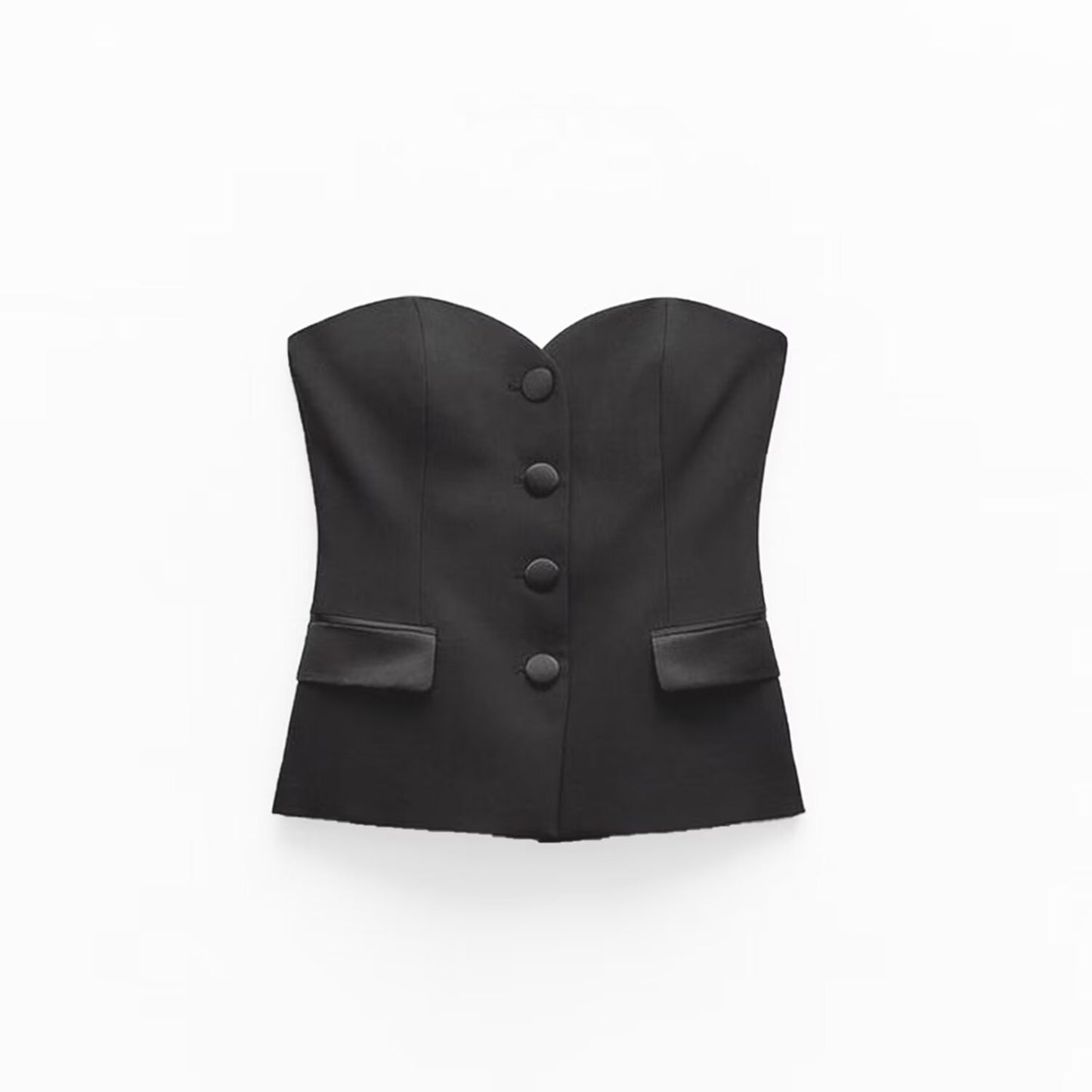 Autumn Women Clothing Silk Satin Texture Stitching Corset Top