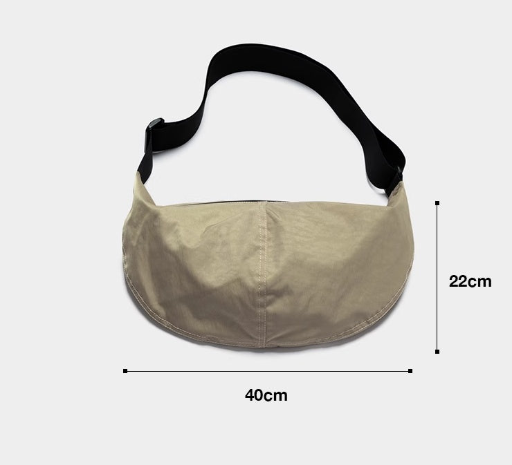 Neutral Men's And Women's Same Style Small Size Khaki Wide Shoulder Strap Dumpling Bag