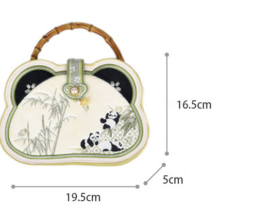 Bolso bandolera con ropa china Han bordado con panda