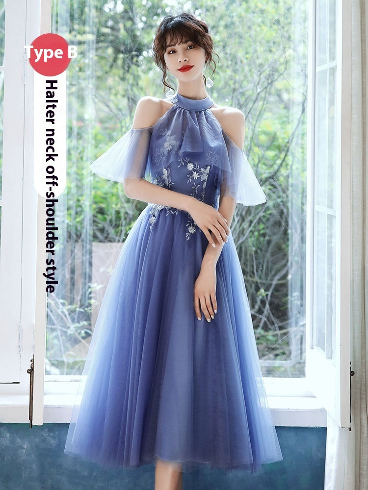 Blue Bridesmaid Dress Ladybros' Female Dress