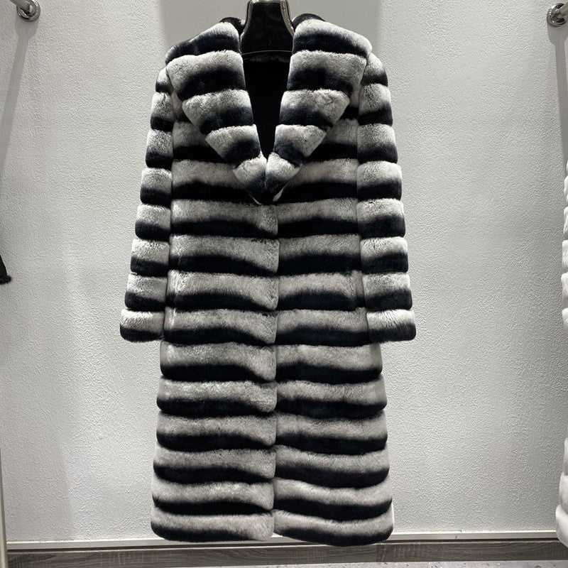 Minimalistische und vielseitige Pelzjacke mit Stehkragen für Damen