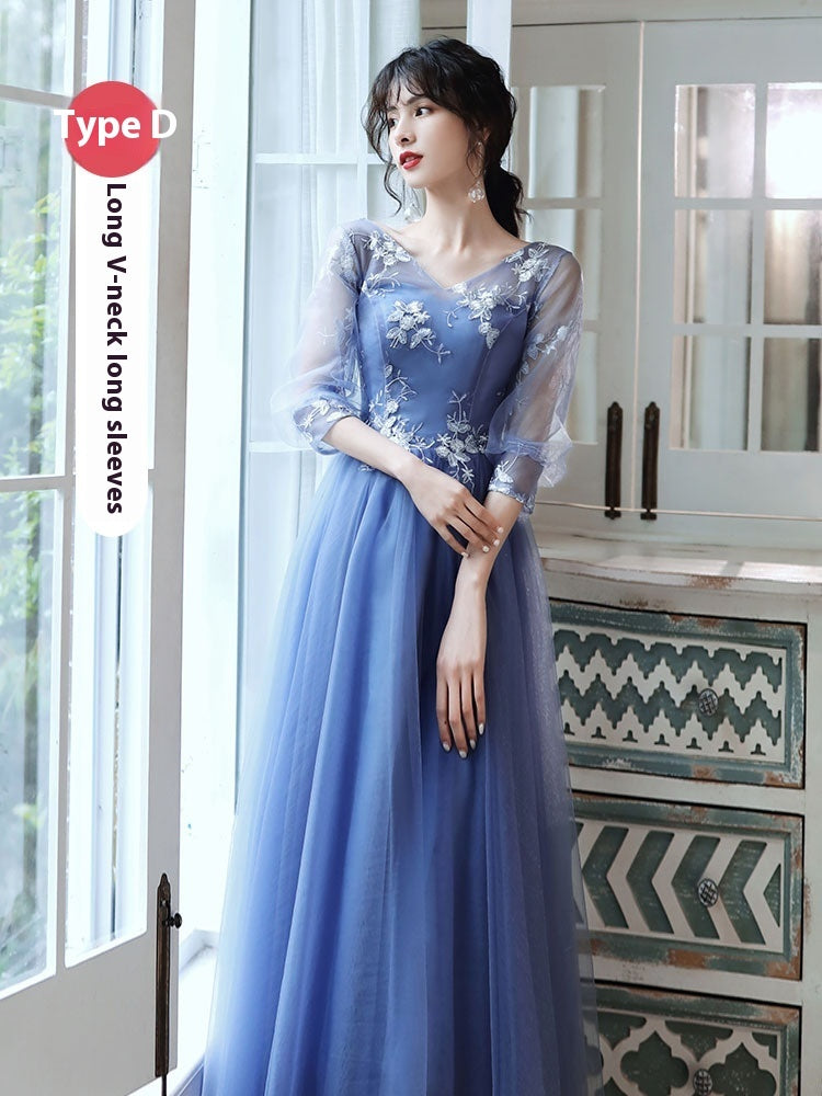 Blue Bridesmaid Dress Ladybros' Female Dress