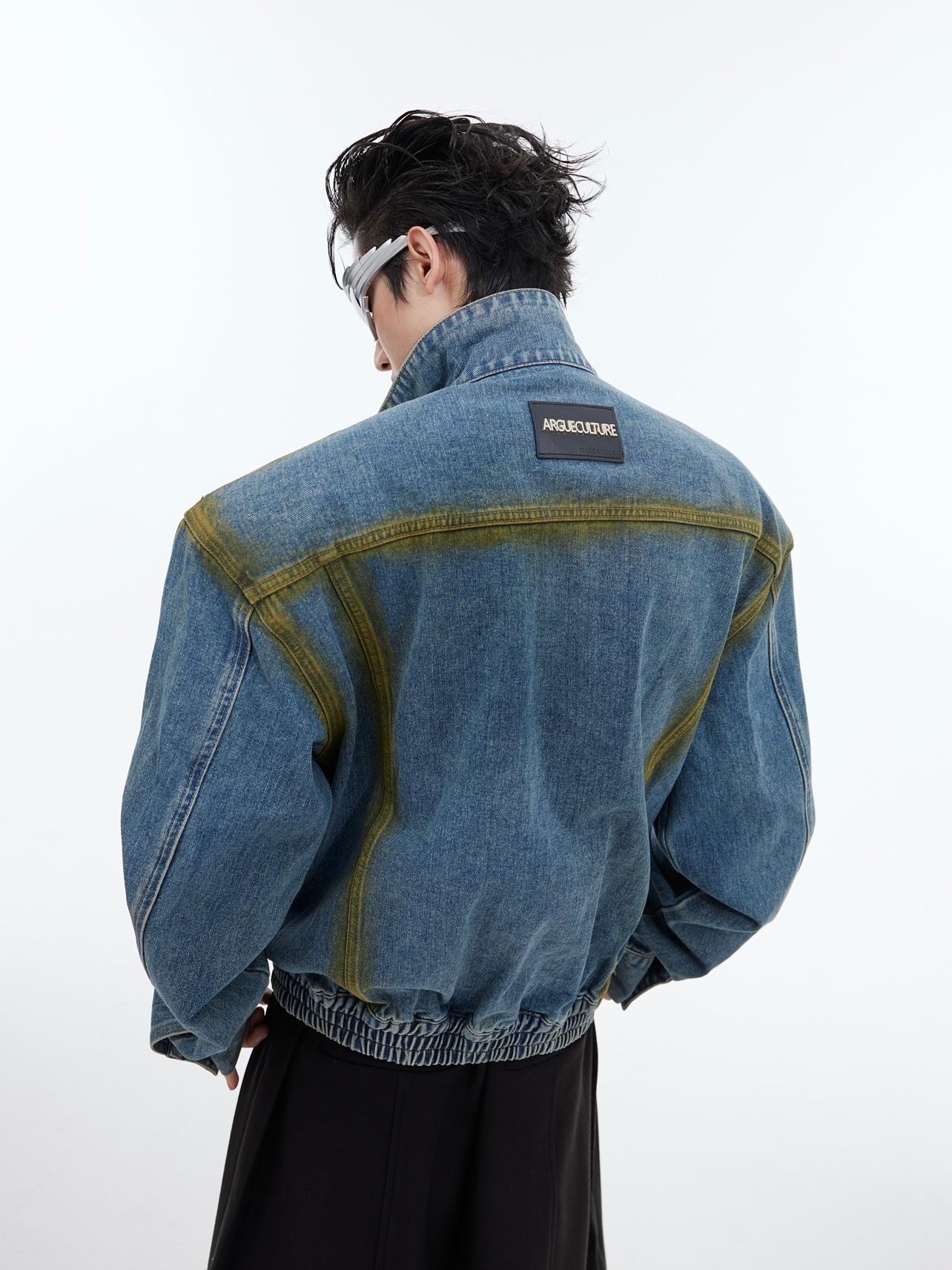 Men's American-style Retro Inkjet Loose Casual Top Denim Jacket