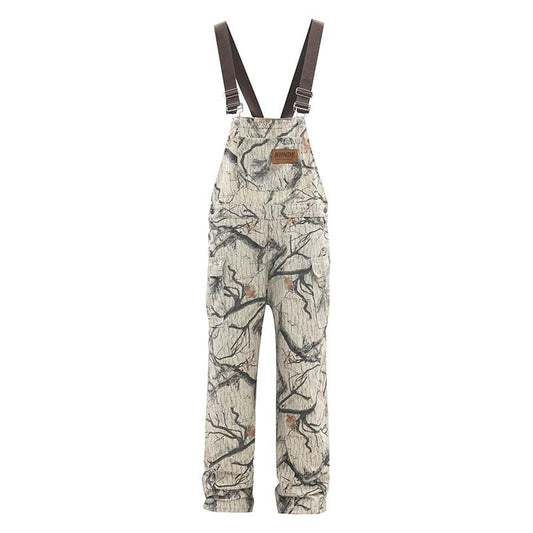 Pantalones con tirantes de camuflaje caducifolio de rama retro americana para hombres y mujeres