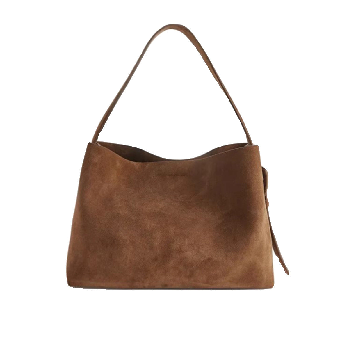 Special-interest Design Suede Belt Buckle Shoulder Strap Bucket Bag