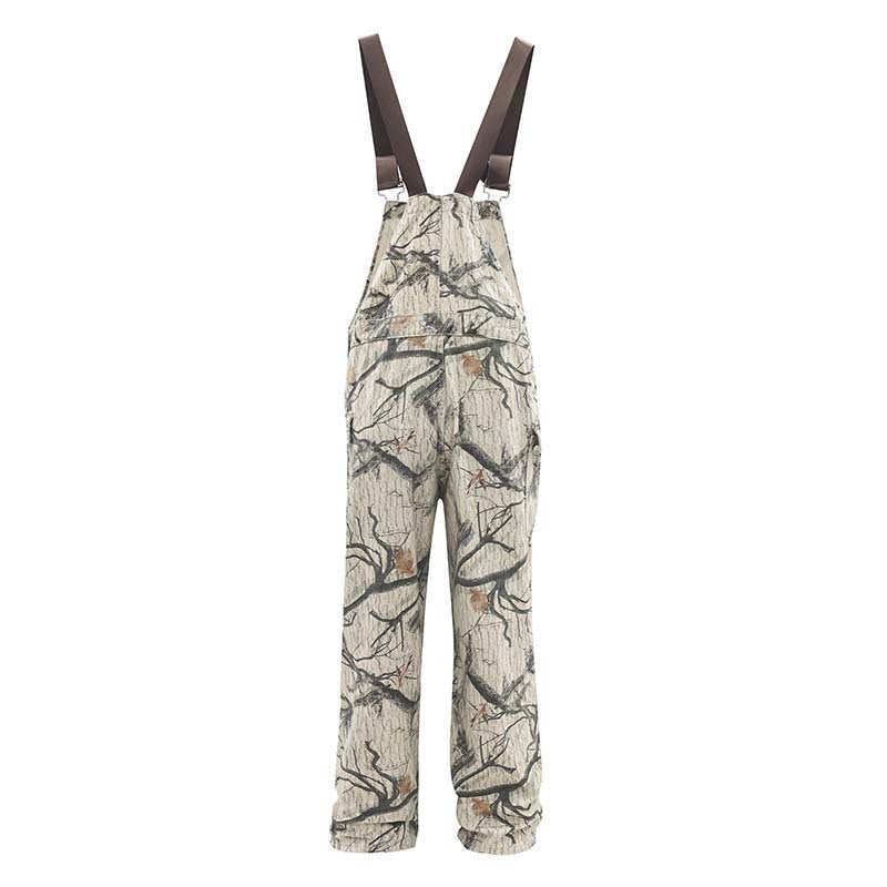 American Retro Branch Deciduous Camouflage Suspender Pants Men And Women