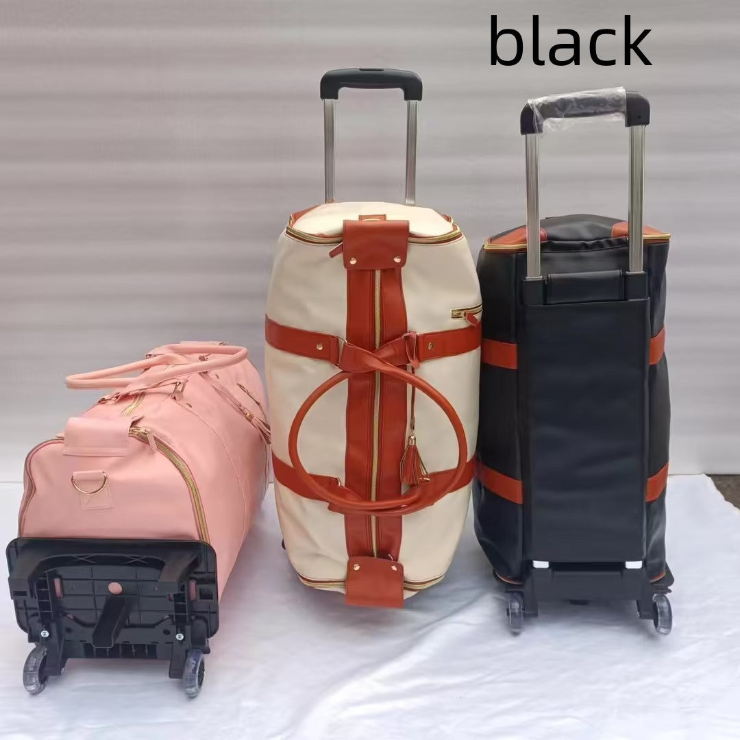 Large Capacity Trolley Travel Bag, Portable Folding Fitness Bag