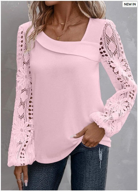 Women's Fashion Elegant Loose Long Sleeve All-matching T-shirt