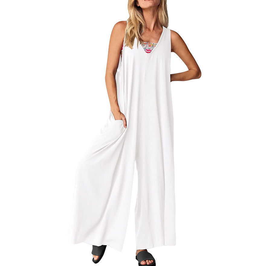 Women's Loose One-piece Trousers Sleeveless Vest