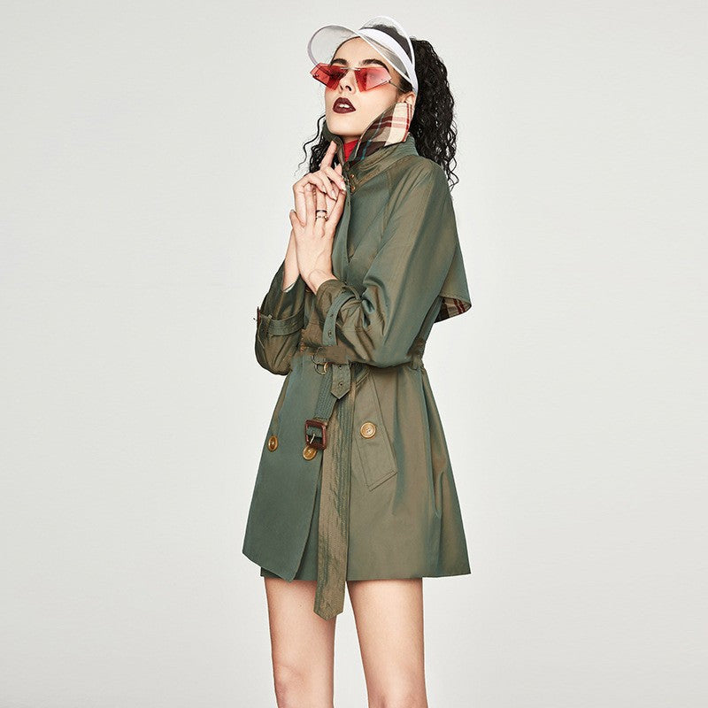 Damen Trenchcoat Mittellanger koreanischer Stil Frühling und Herbst