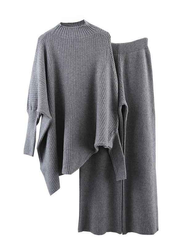 Rollkragenpullover mit weitem Bein und Hose für Damen