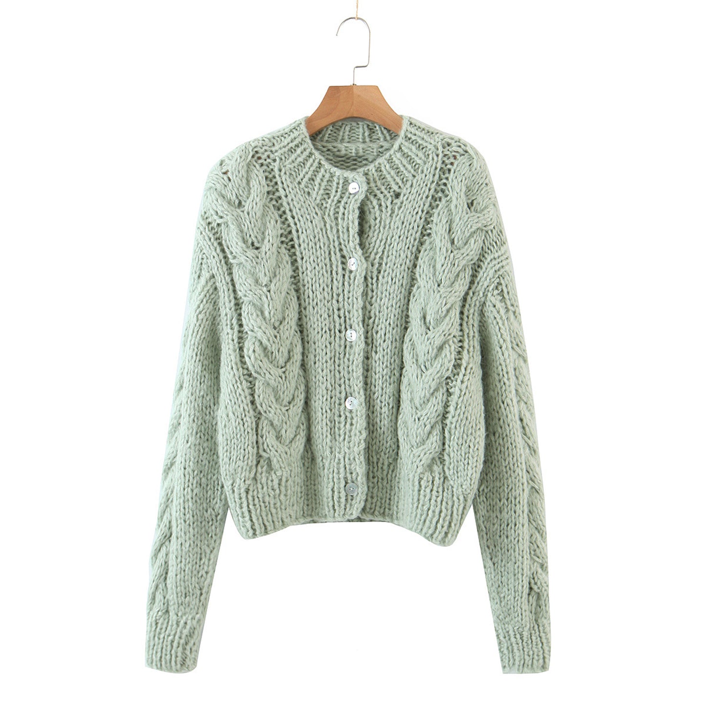 Knitted Sweater Women's Mohair Wool Loose Cardigan Jacket, Knit Top, Handmade Clothing, Gift For Women, Hand-knit Outfit