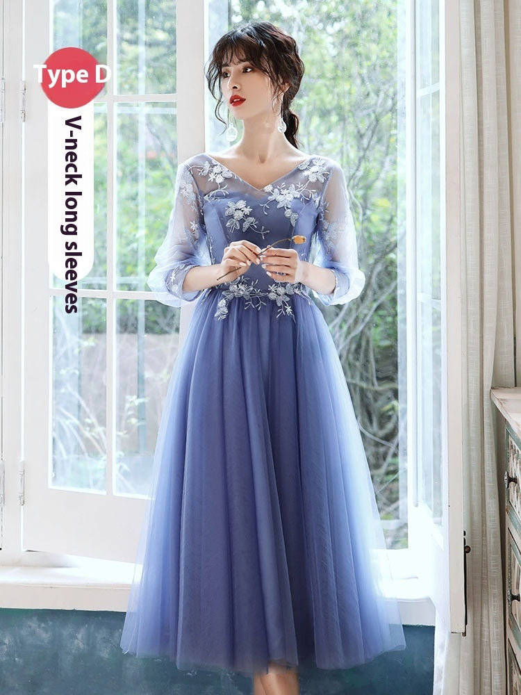 Blue Bridesmaid Dress Ladybros' Female Dress