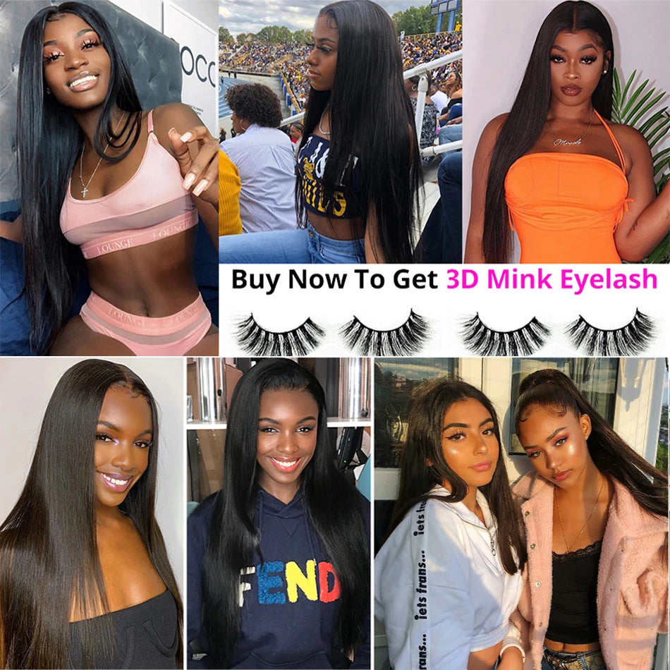 12A Straight Hair Bundles Raw Brazilian Human Hair Extensions For Black Women Natural Color 3/4 Bundles Remy Hair Long 30 Inches