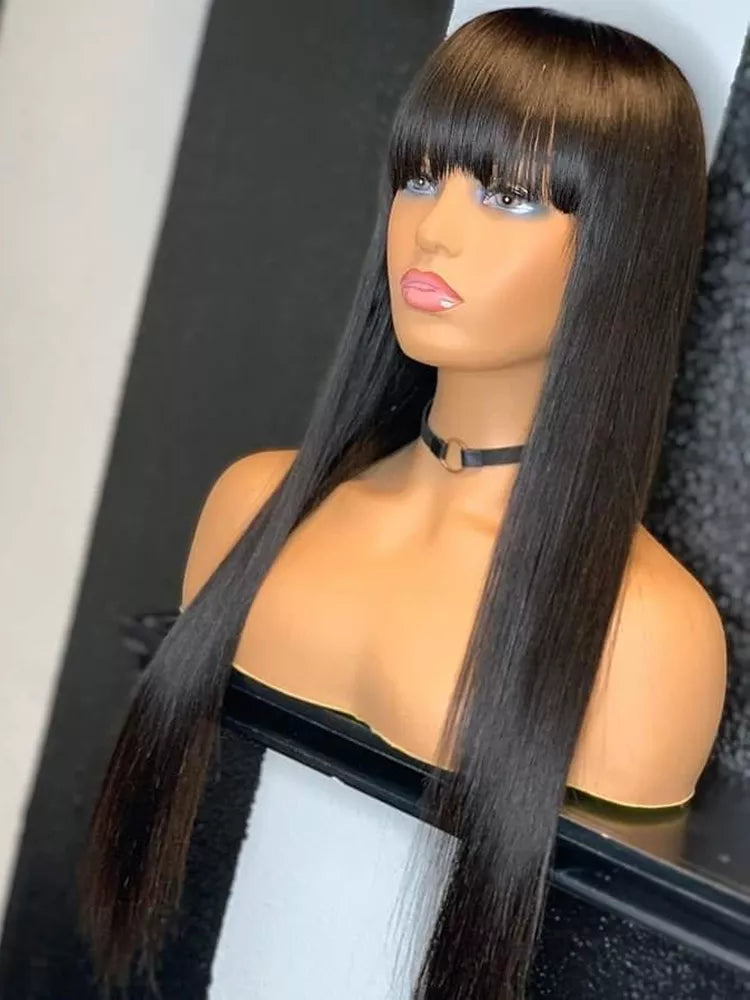 glueless wig human hair ready to wear 100% Short Bob Wigs With Bangs For Women Choice Brazilian Straight Cheap on sale clearance