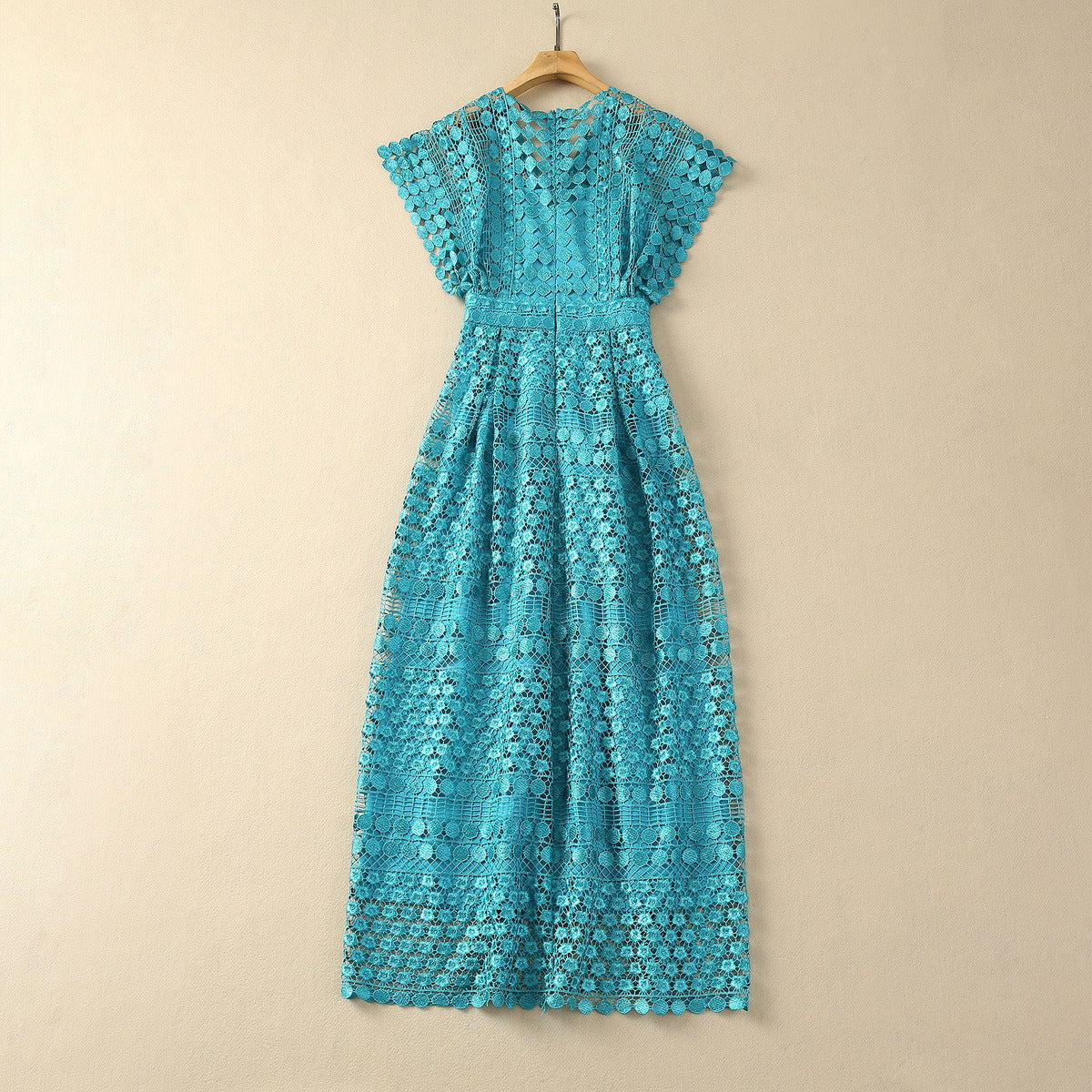 Water Soluble Crocheted V-neck Dress