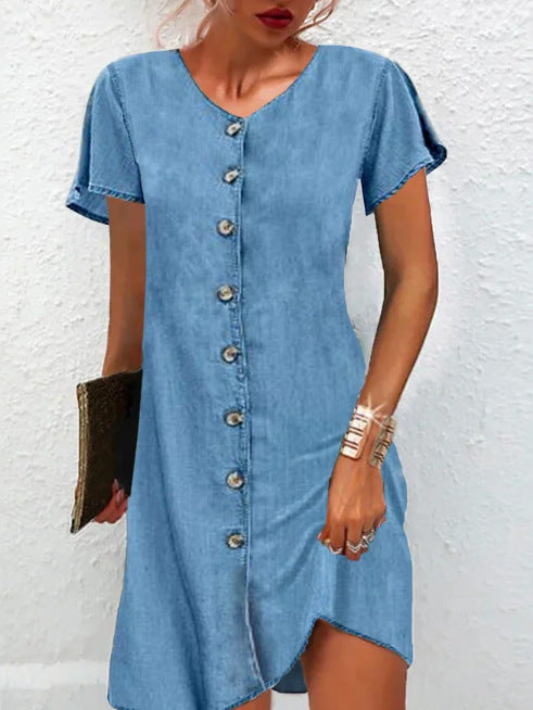 Women's Denim One-piece Dress Street Fashion