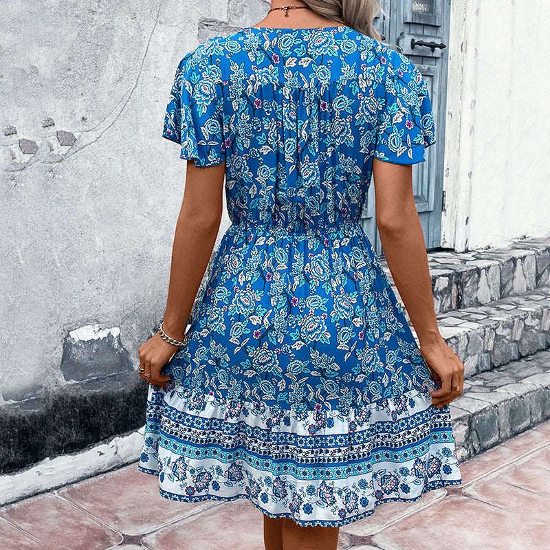 Women's National Fashion Floral Dress