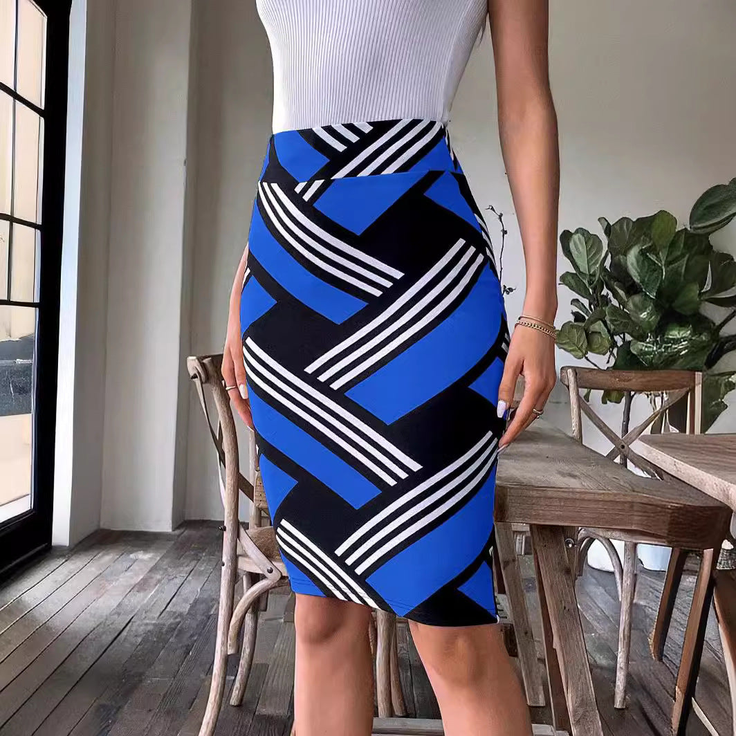 Women's Slim-fit Sheath Skirt Printed