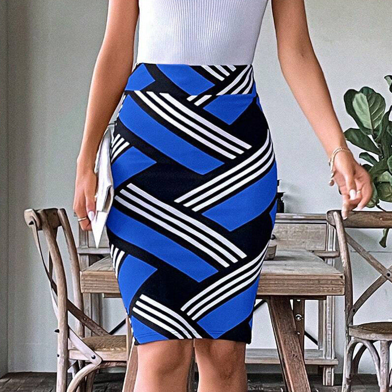 Women's Slim-fit Sheath Skirt Printed