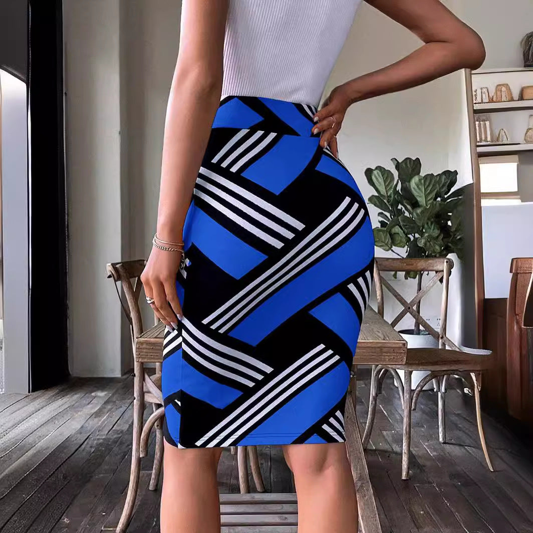 Women's Slim-fit Sheath Skirt Printed