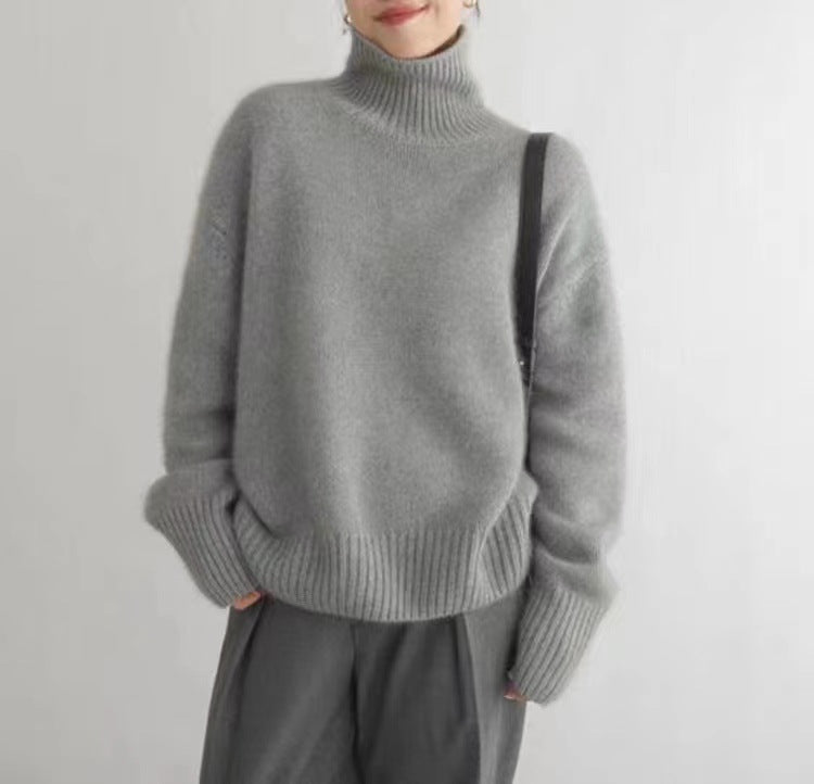 Women's Turtleneck Autumn And Winter Thickening Inner Wear Base Cashmere Sweater Sweater
