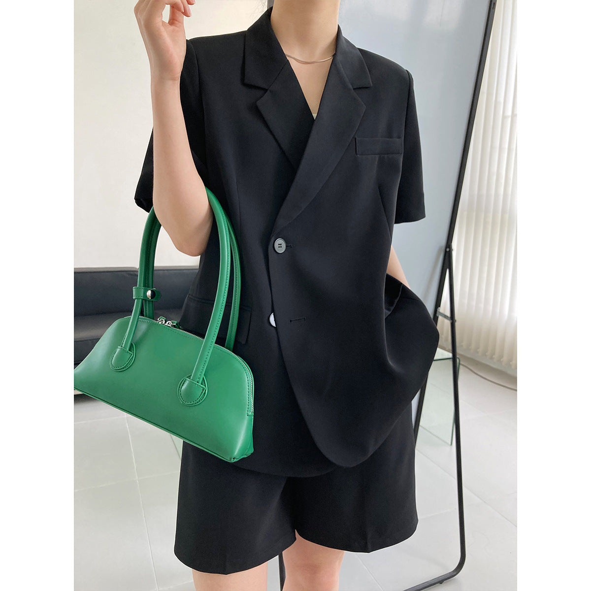 Summer Thin Short-Sleeved Blazer Women Suit Shorts Suit Casual Loose Suit Two-Piece Suit