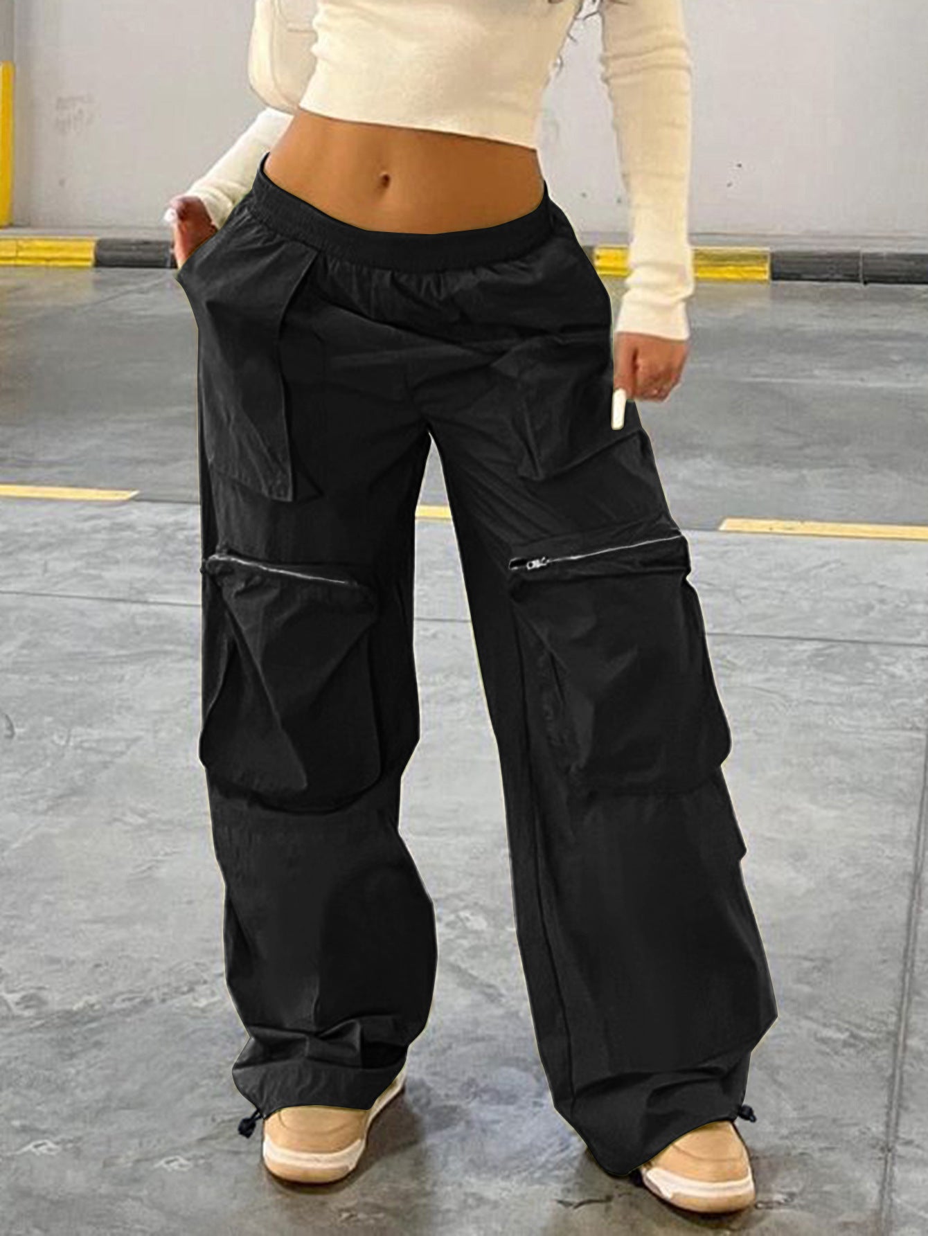 Loose Street Workwear Low Waist Trousers