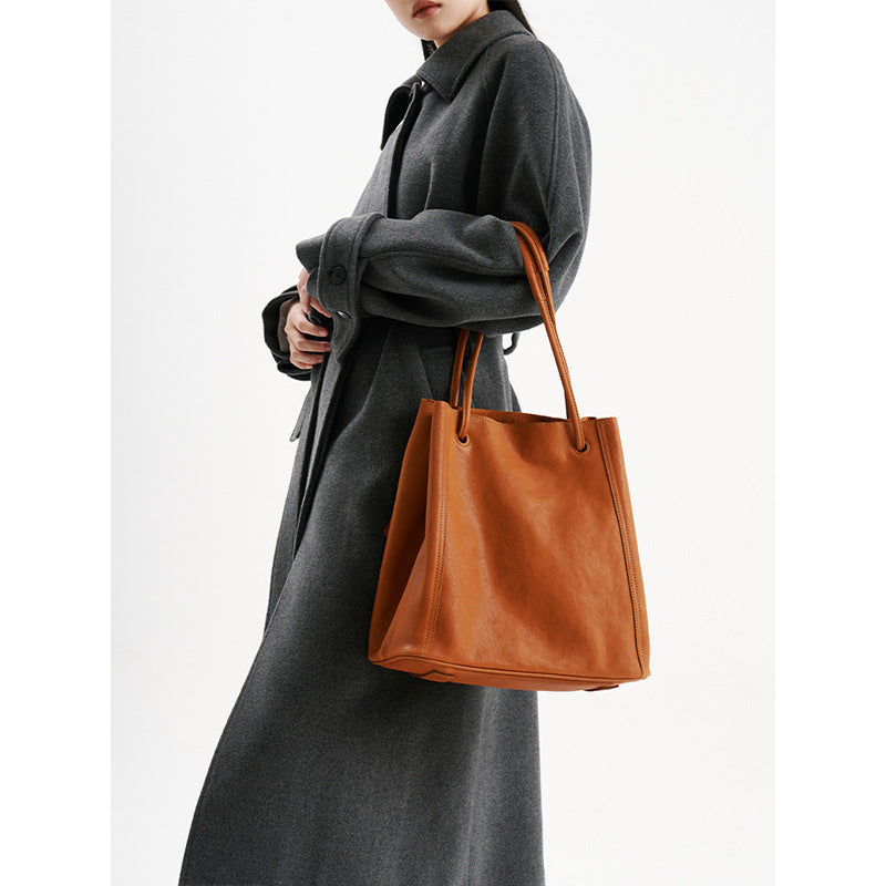 Soft Leather Bucket Bag Female Genuine Leather Crossbody