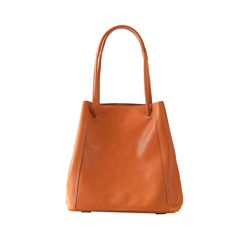 Soft Leather Bucket Bag Female Genuine Leather Crossbody