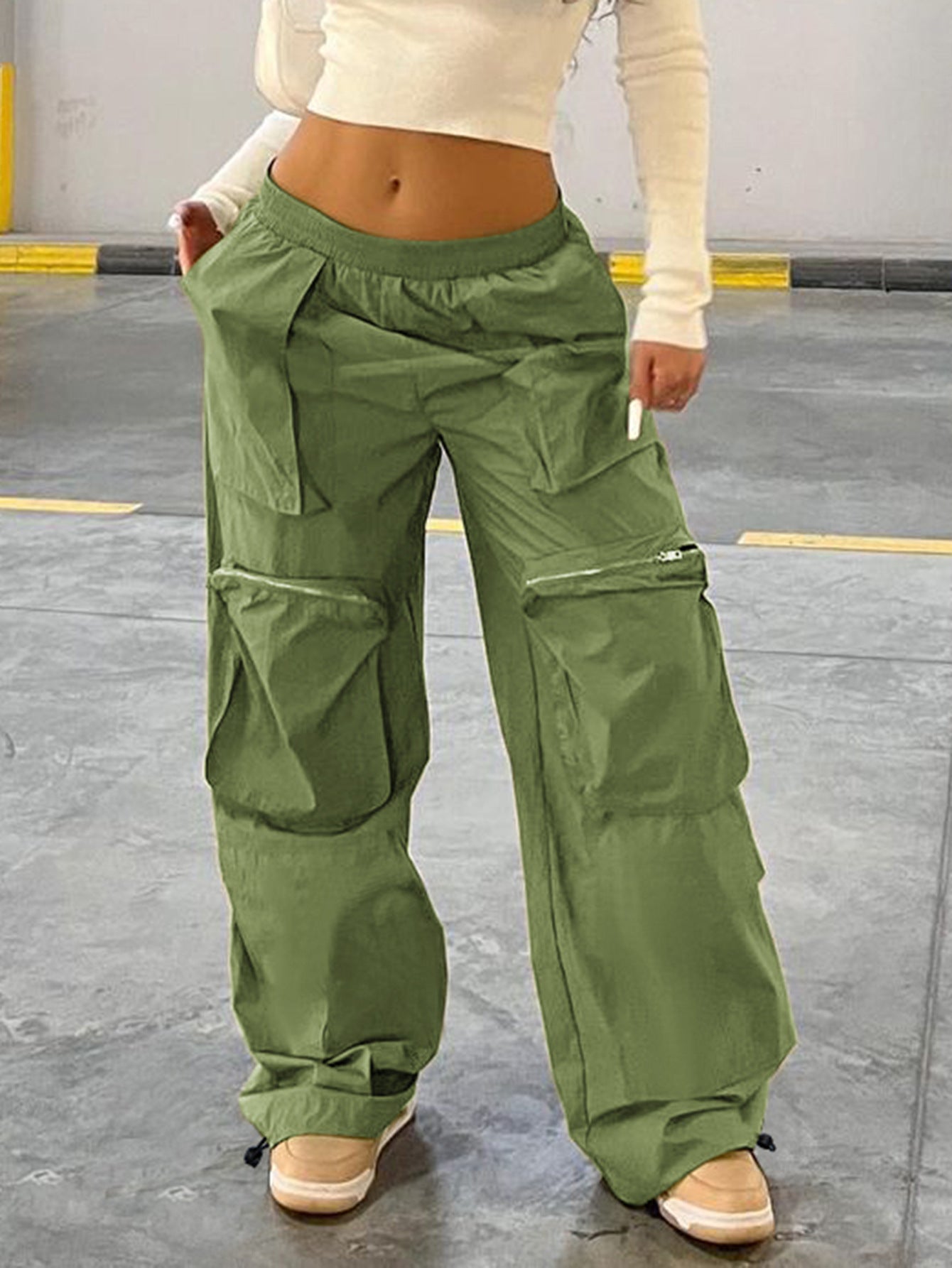 Loose Street Workwear Low Waist Trousers