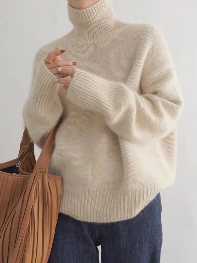 Women's Turtleneck Autumn And Winter Thickening Inner Wear Base Cashmere Sweater Sweater