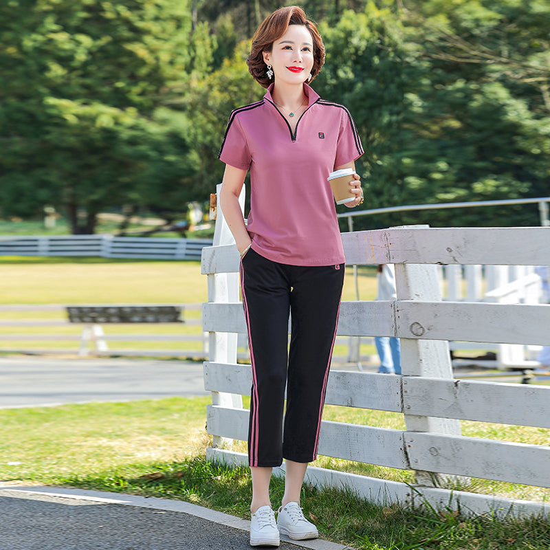 Traje de ocio de temperamento de ropa de verano para mamá