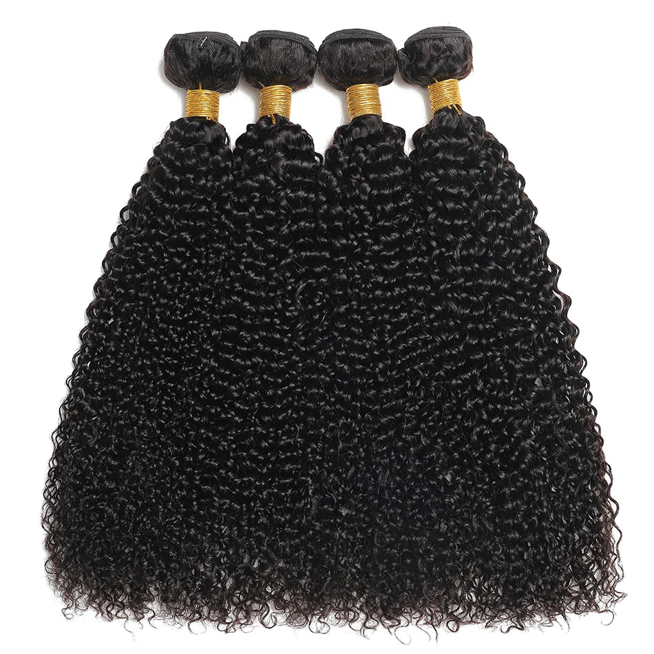 Indian Afro Kinky Curly Bundles 1/3/4PCS Human Hair Extensions Unprocessed Virgin Hair 100% Human Hair Weave Bundles Jerry Curl