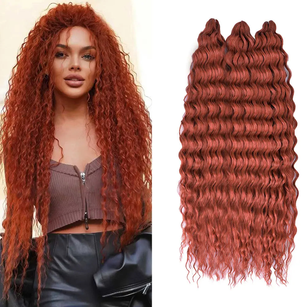 Ariel Curl Hair Water Wave Twist Crochet Hair Synthetic Afro Curls Crochet Braids Ombre Pink Braiding Hair Extension For Women