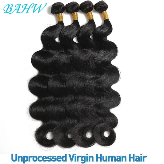 Mechones de cabello brasileño ondulado 12A, 1/2/3/4 Uds., Color Natural, 100% cabello humano virgen, precio al por mayor para mujeres negras