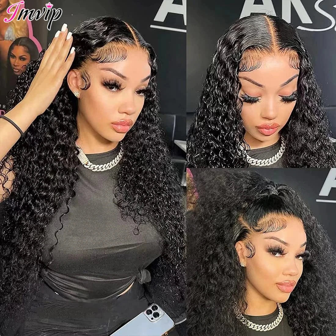 Deep Wave Frontal Perücke 13x4/13x6 HD Lace Frontal Perücke für Frauen Schwarze Perücke Kleberlose Perücke Echthaar Fertig zum Tragen Echthaarperücken