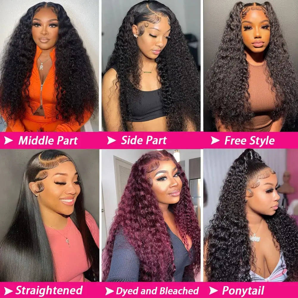 Deep Wave Frontal Wig 13x4/13x6 Hd Lace Frontal Wig For Women Black Wig Glueless Wig Human Hair Ready To Wear Human Hair Wigs