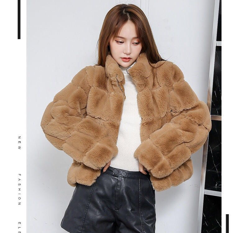 Imitation Fur Rex Rabbit Fur Coat Autumn And Winter Korean Style