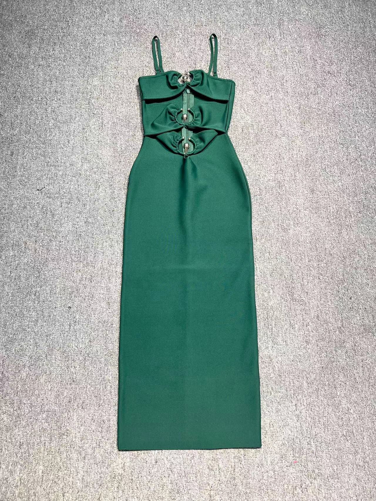 Sexy Topless Sling Skinny Long Dress Personalized Knitted