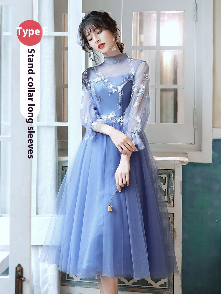 Blue Bridesmaid Dress Ladybros' Female Dress