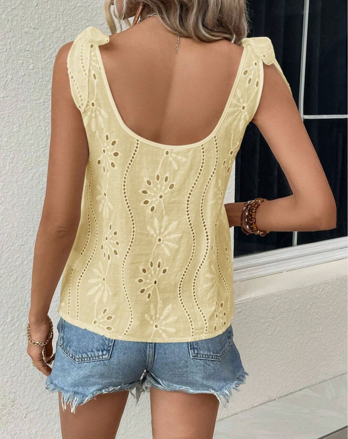 Women's Solid Color Embroidered Jacquard Lace-up Vest