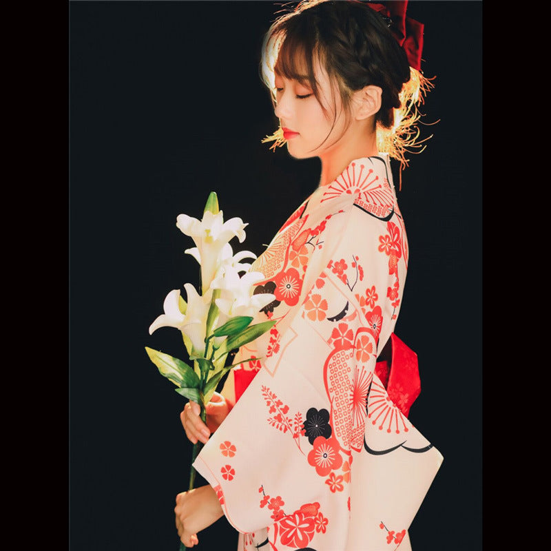 Japanese Kimono Women's Traditional Formal Dress Modified Pink Sexy Photo Japanese Style Stage Costume