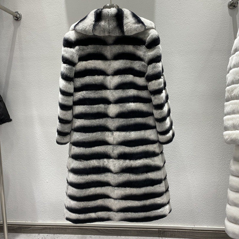 Minimalistische und vielseitige Pelzjacke mit Stehkragen für Damen