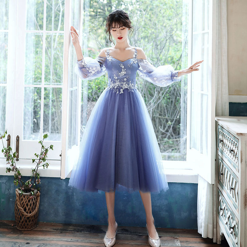 Blue Bridesmaid Dress Ladybros' Female Dress