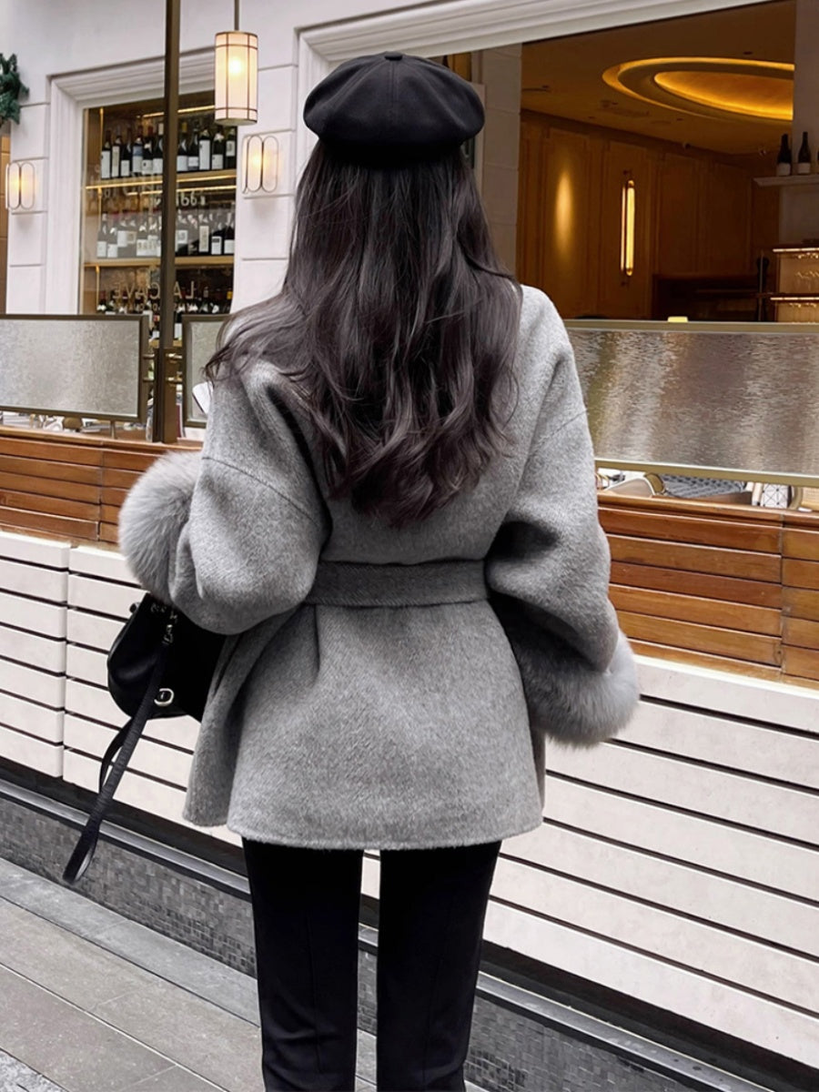 Fox Fur Double-sided Cashmere Coat
